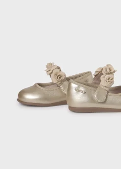 Ballerine metallizzate fiori neonata^Mayoral Cheap