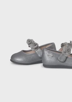 Ballerine metallizzate fiori neonata^Mayoral Online