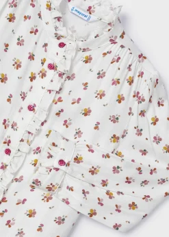 Blusa stampata volant bambina^Mayoral New