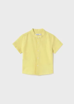 Camicia colletto coreana lino neonato^Mayoral New