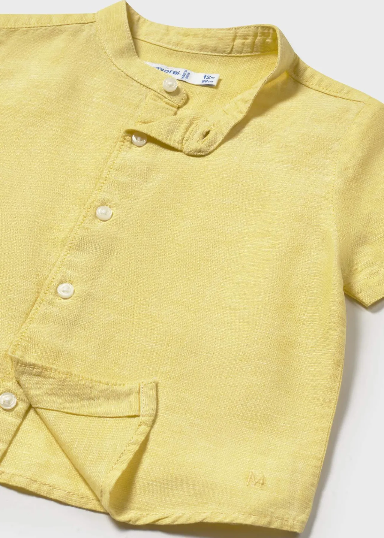 Camicia colletto coreana lino neonato^Mayoral New