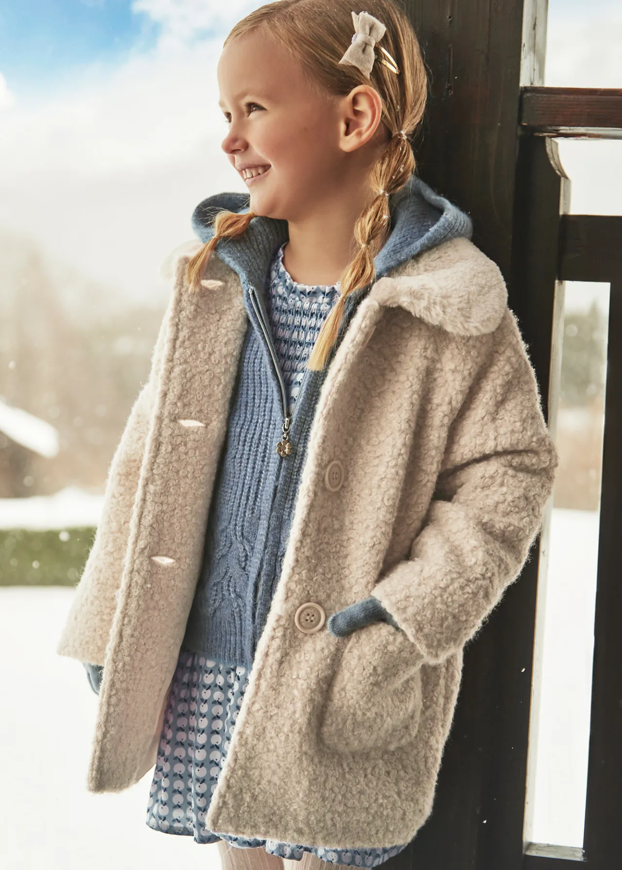 Capotto colletto pellicciotto bambina^Mayoral Fashion