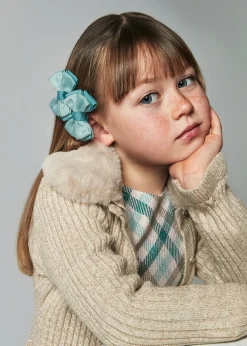 Cardigan in maglia colletto pellicciotto bambina^Mayoral Cheap