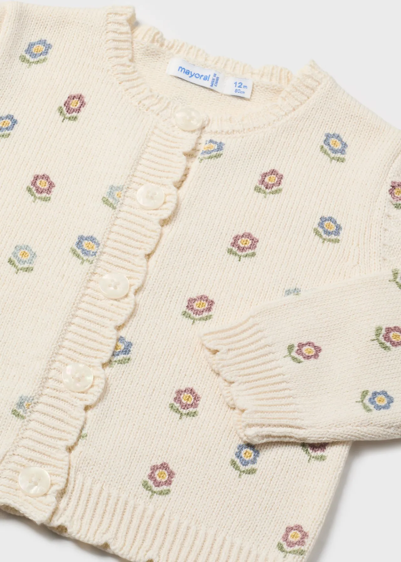 Cardigan tricot stampato neonata^Mayoral Hot
