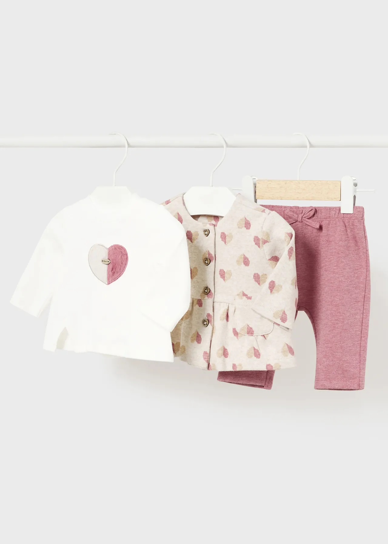 Completo 3 pezzi cuori neonata^Mayoral Online