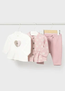 Completo 3 pezzi cuori neonata^Mayoral New