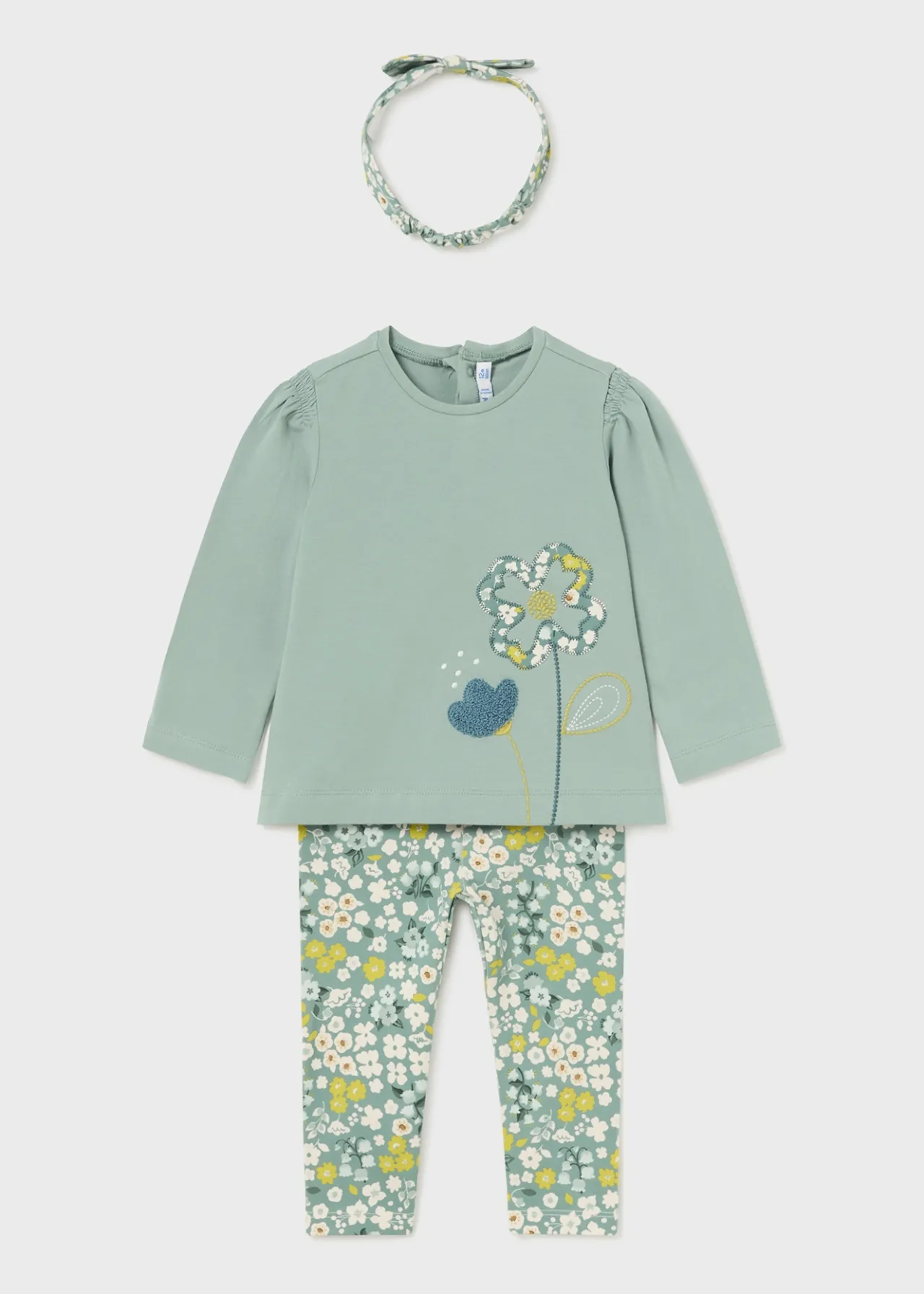 Completo 3 pezzi fiori neonata^Mayoral New