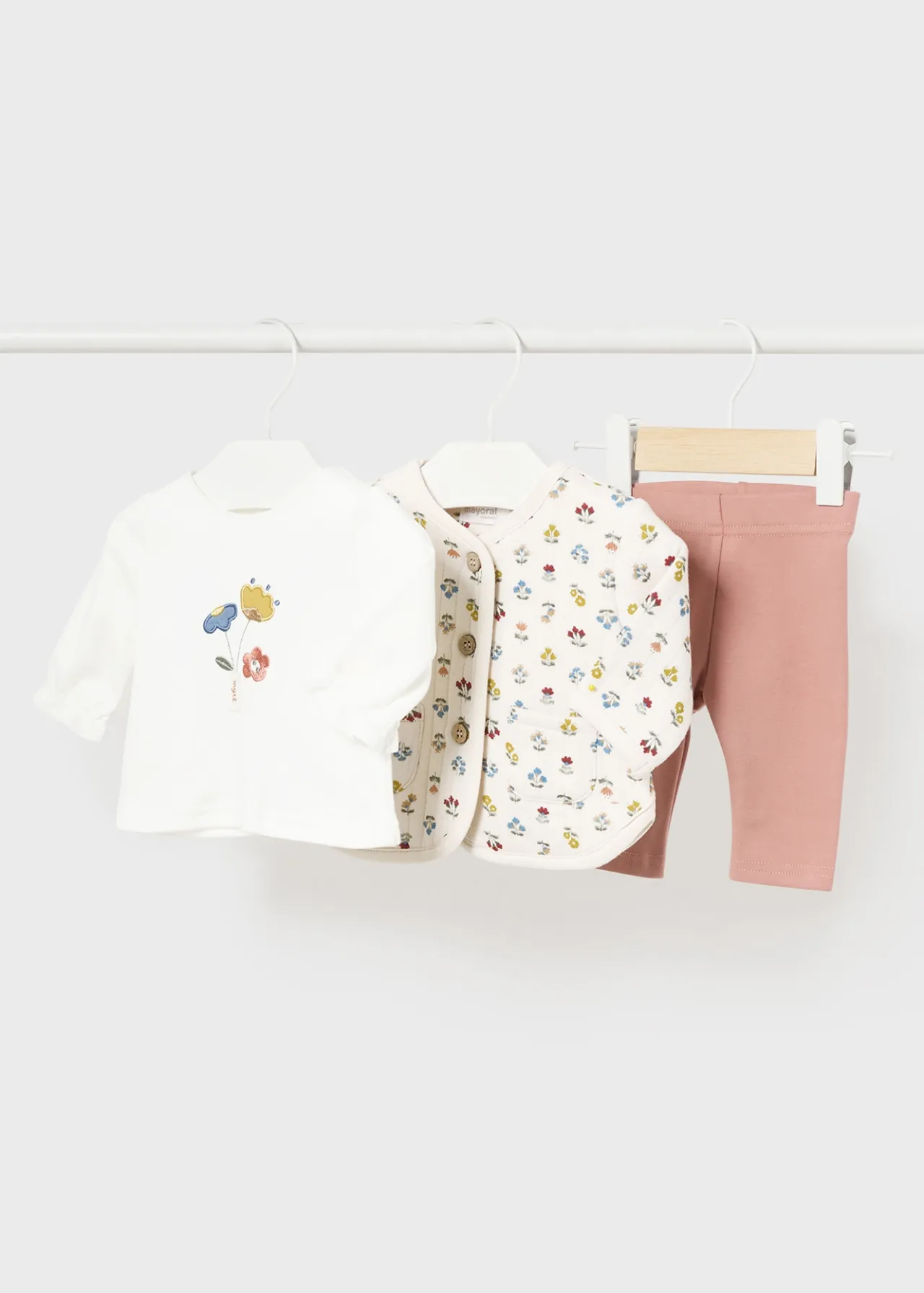 Completo 3 pezzi fiori neonata^Mayoral Best