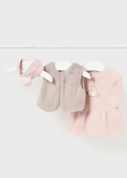 Completo 3 pezzi gilet pellicciotto neonata^Mayoral Flash Sale