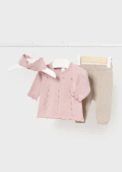 Completo 3 pezzi in maglia neonata^Mayoral New