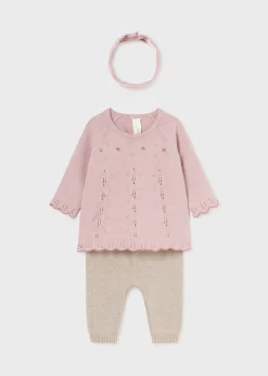 Completo 3 pezzi in maglia neonata^Mayoral New