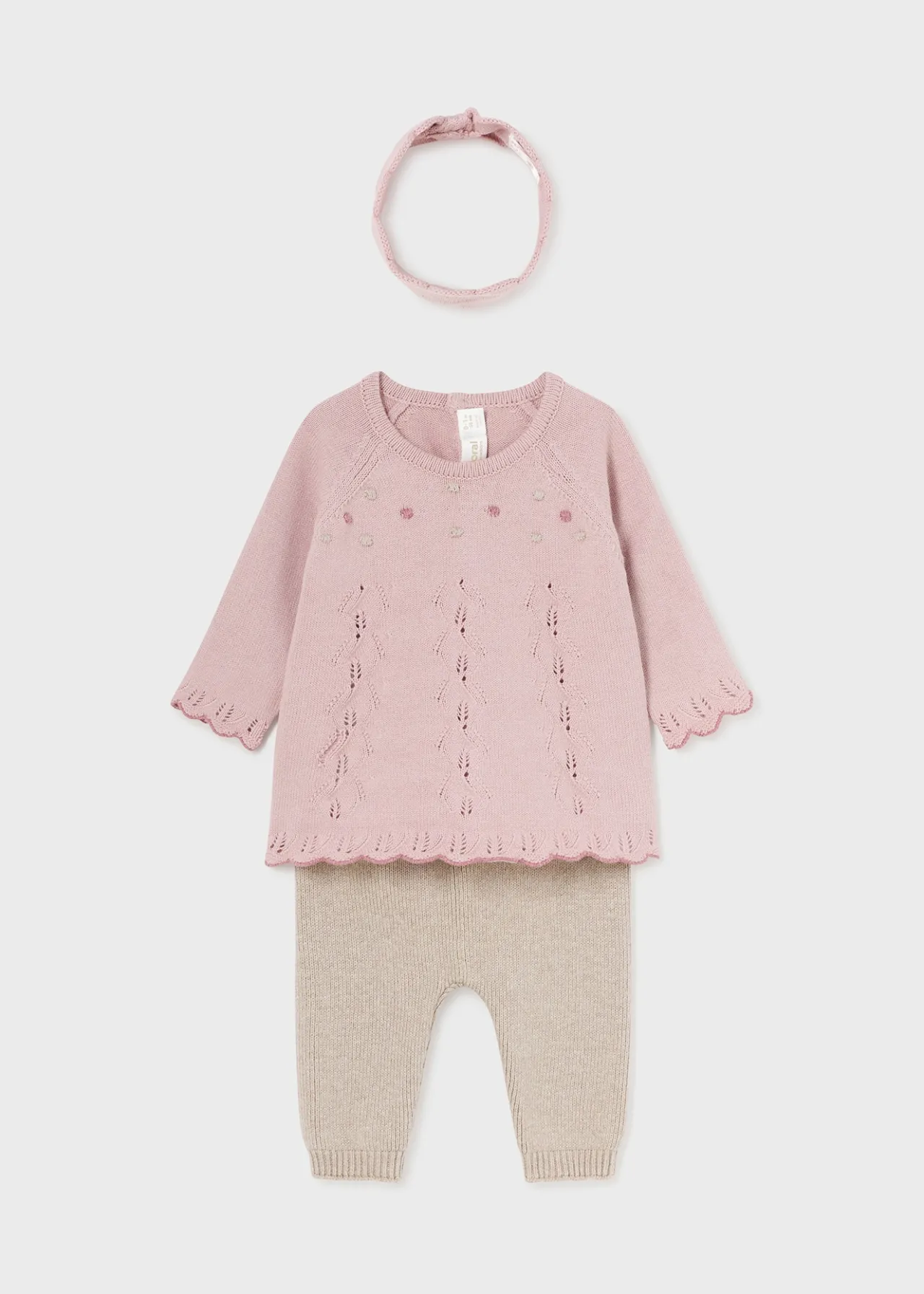 Completo 3 pezzi in maglia neonata^Mayoral New