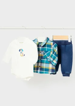 Completo 3 pezzi quadri neonato^Mayoral Cheap