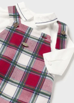 Completo 3 pezzi salopette quadri neonato^Mayoral Shop