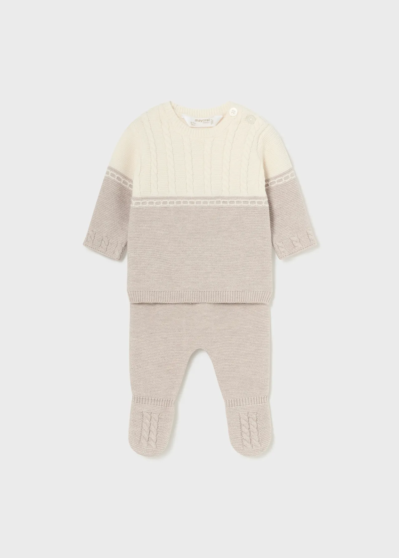 Completo ghettina e maglione bicolor neonato^Mayoral Hot