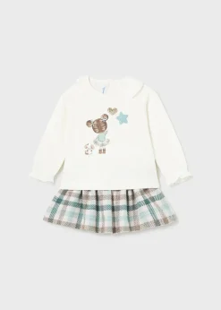 Completo gonna quadri e maglietta neonata^Mayoral Fashion
