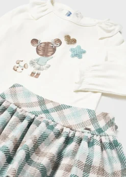 Completo gonna quadri e maglietta neonata^Mayoral Fashion