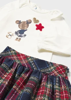Completo gonna quadri e maglietta neonata^Mayoral Outlet