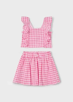 Completo gonna strutturata quadri bambina^Mayoral Clearance