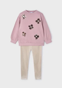 Completo leggings e felpa lustrini bambina^Mayoral Hot