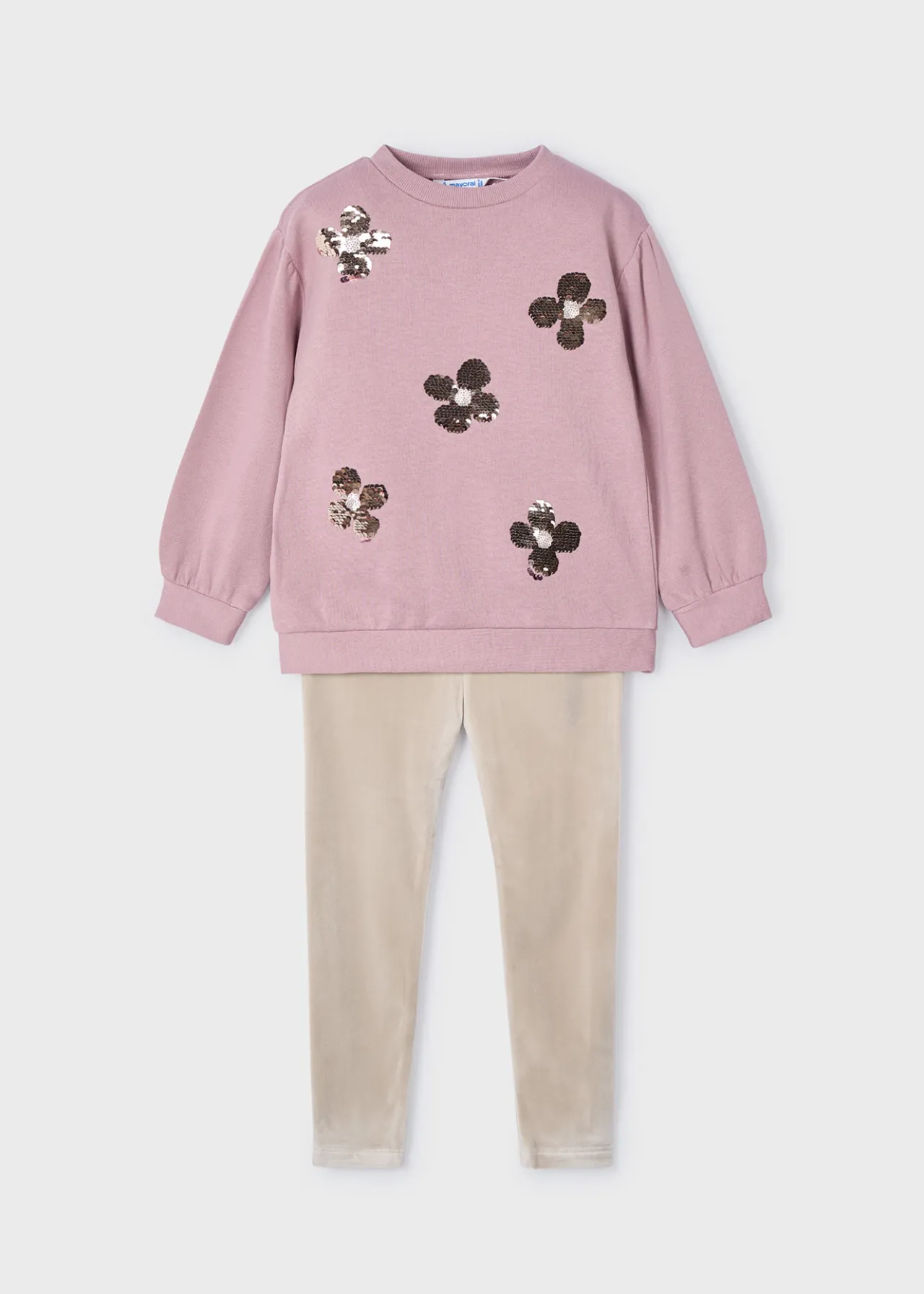 Completo leggings e felpa lustrini bambina^Mayoral Hot