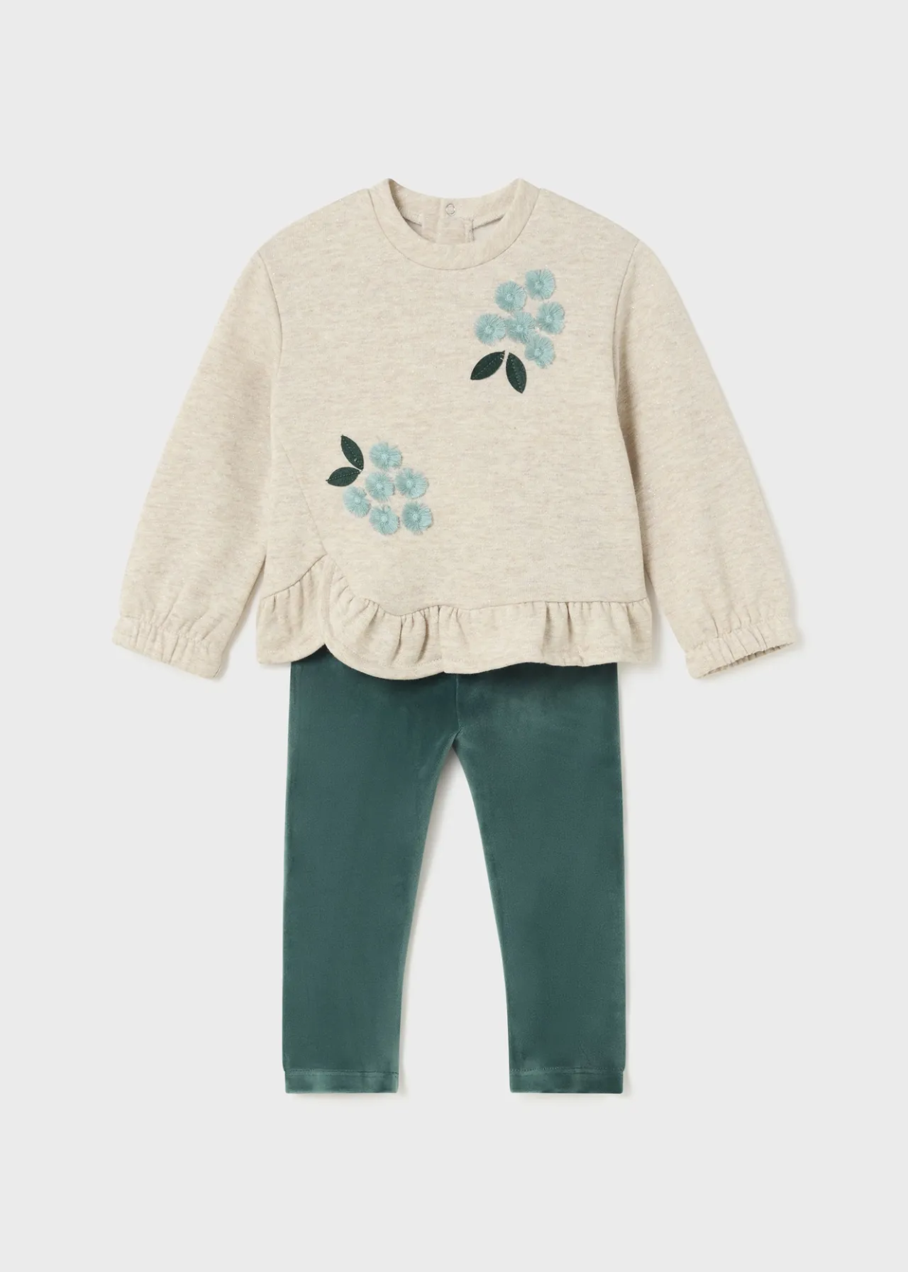 Completo leggings e felpa volant neonata^Mayoral Flash Sale