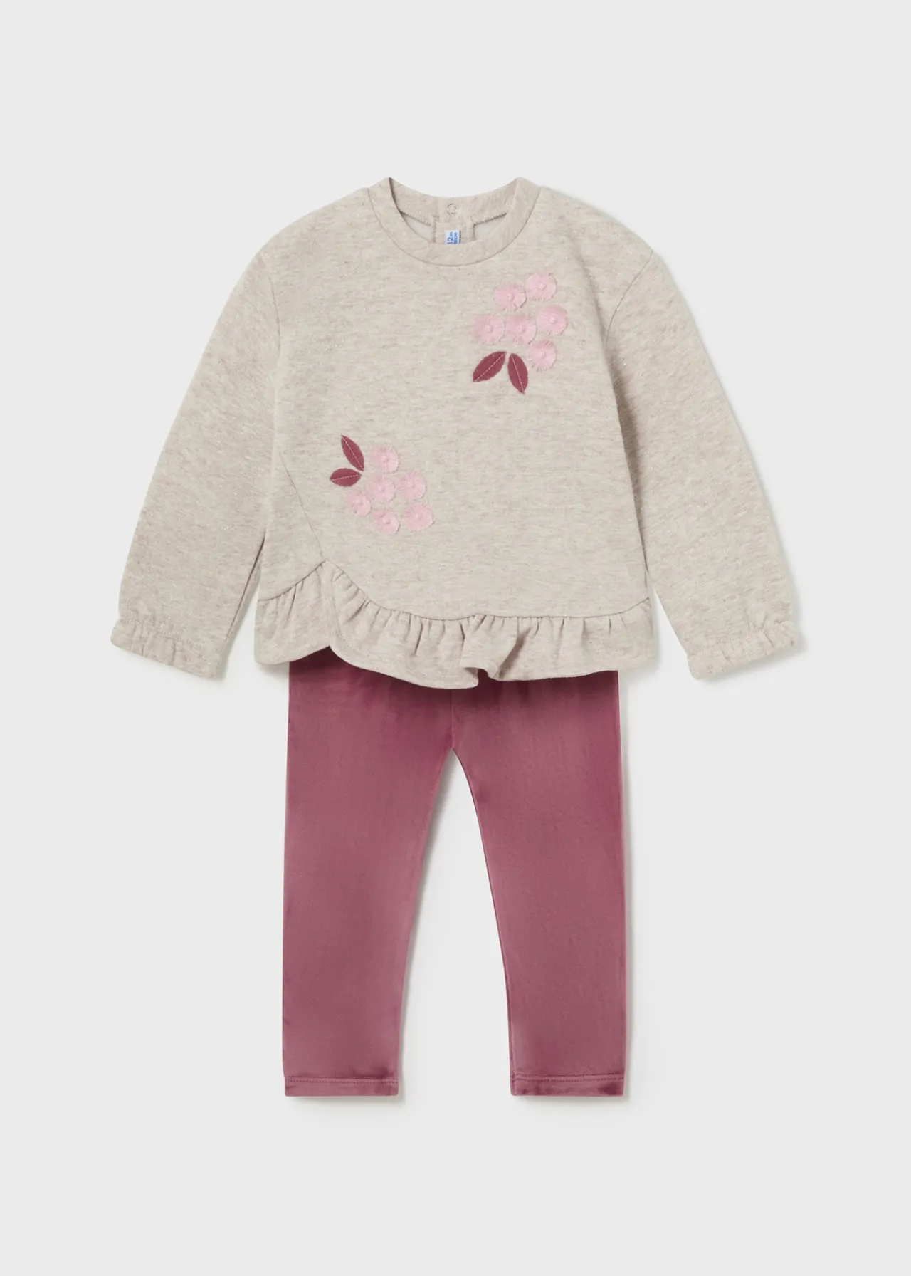 Completo leggings e felpa volant neonata^Mayoral New