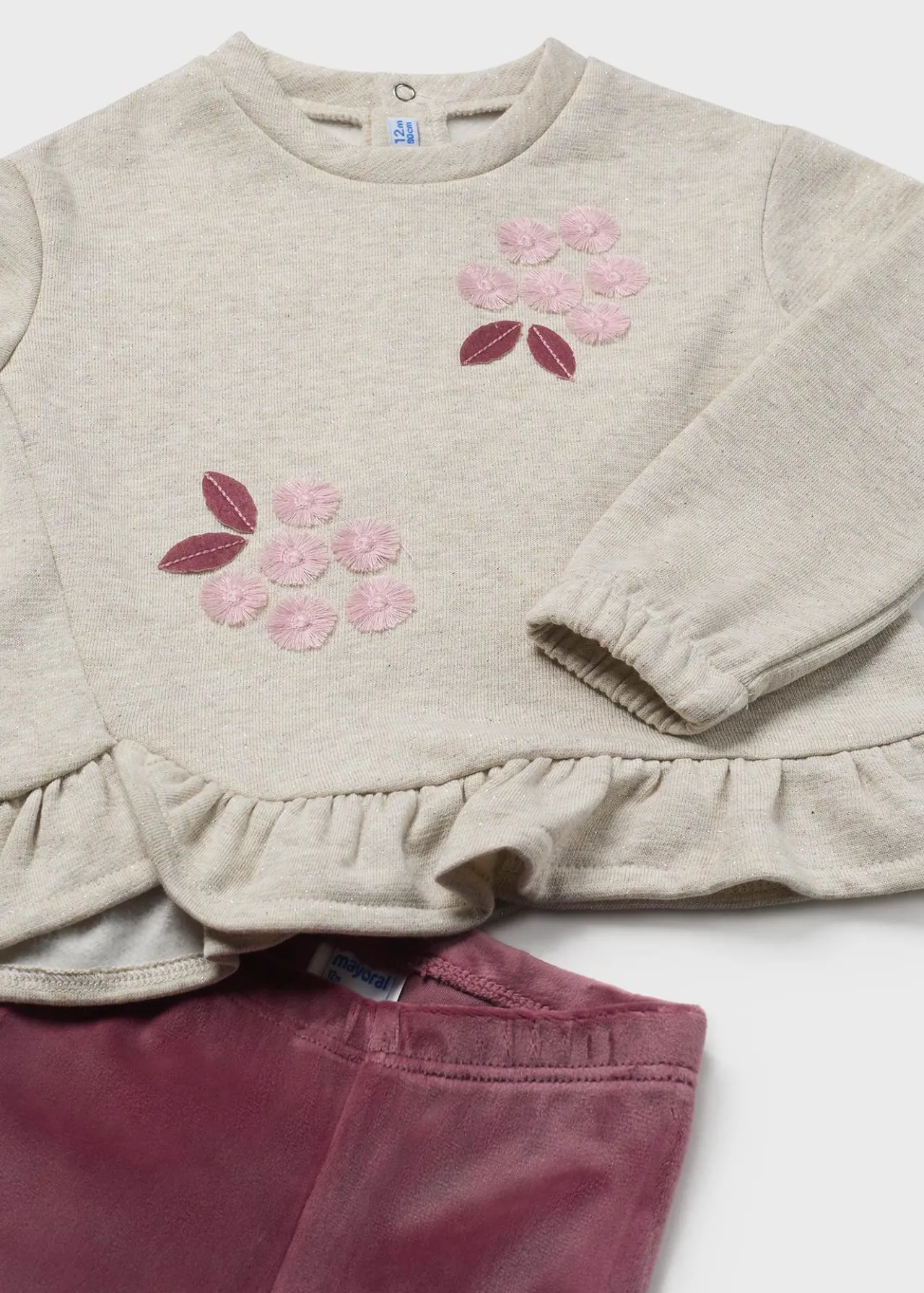 Completo leggings e felpa volant neonata^Mayoral New