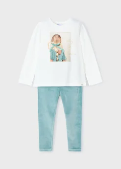 Completo leggings velluto e maglietta bambina^Mayoral Store