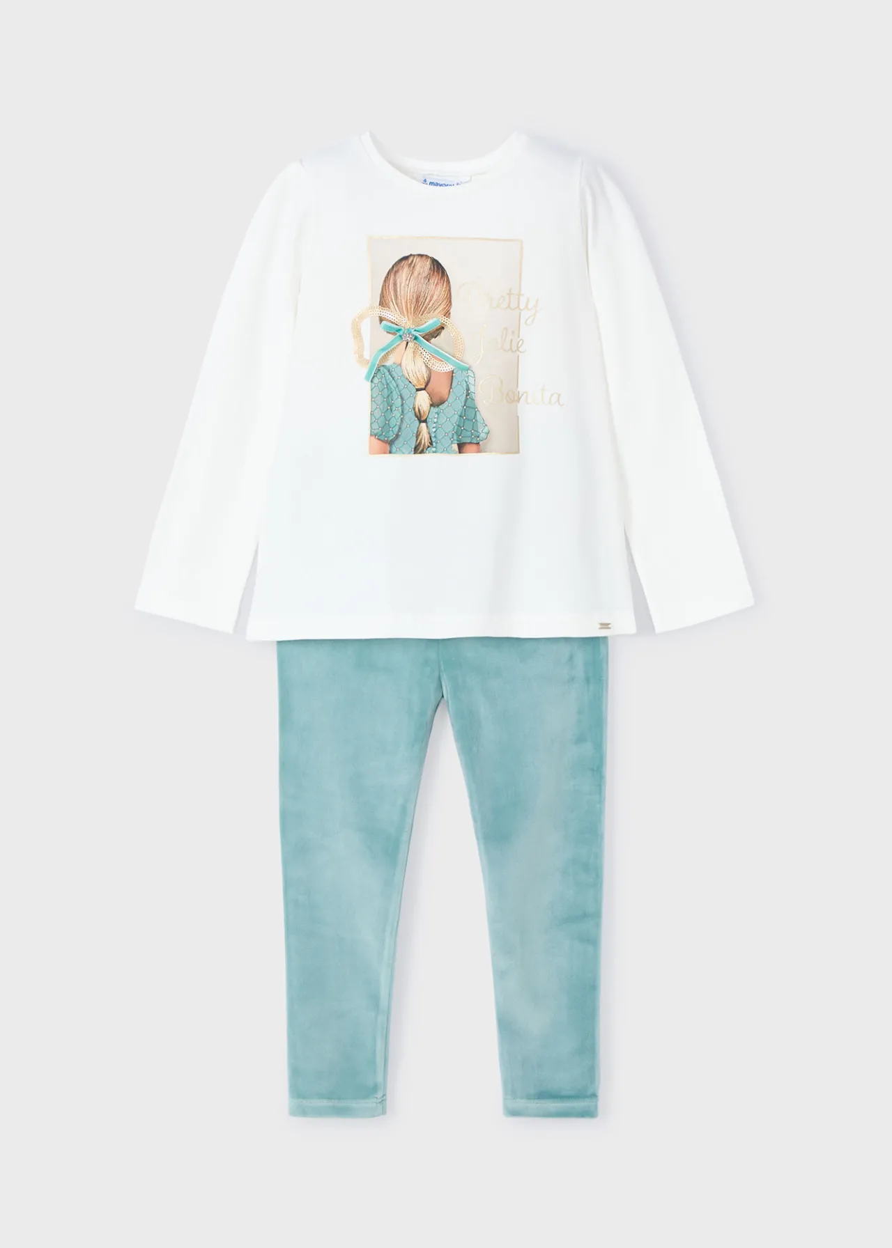 Completo leggings velluto e maglietta bambina^Mayoral Store