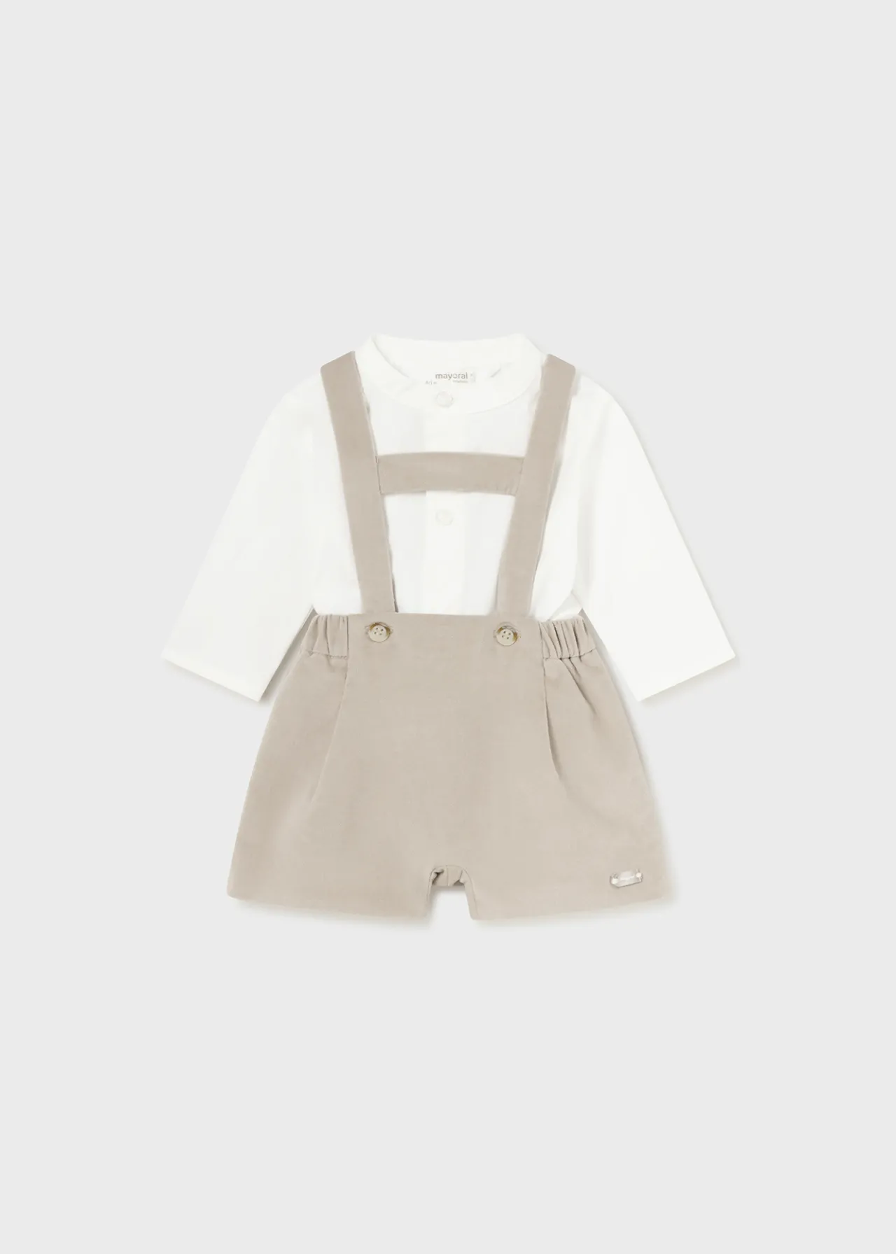 Completo pantaloncino bretelle e body neonato^Mayoral Outlet