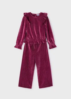 Completo pantalone e blusa velluto bambina^Mayoral Hot