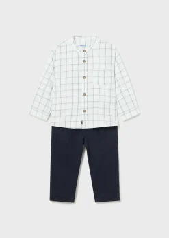 Completo pantalone e camicia quadri neonato^Mayoral Shop