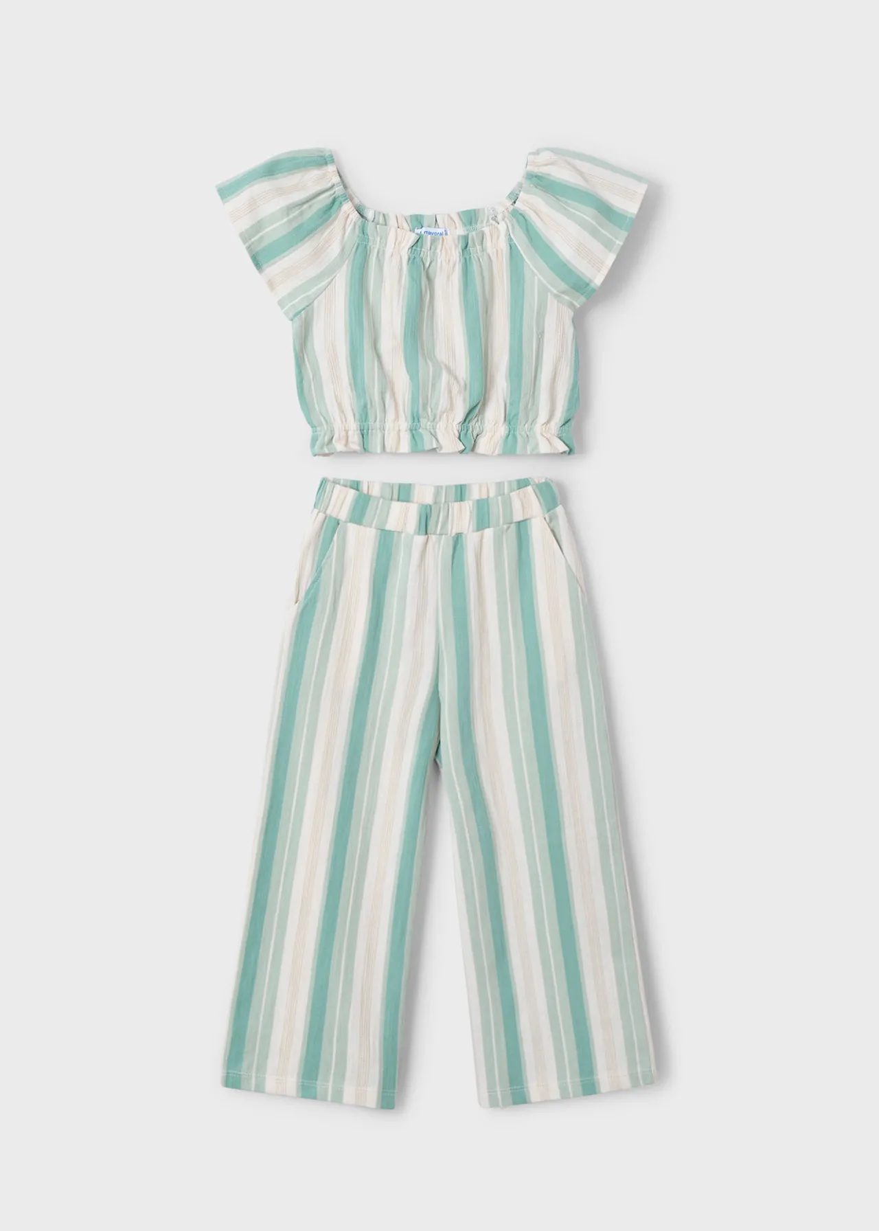 Completo pantalone e maglietta righe bambina^Mayoral Online