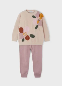 Completo pantalone in maglia e maglione bambina^Mayoral Sale
