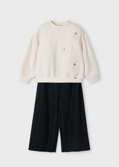 Completo pantalone plissettato e felpa bambina^Mayoral Fashion