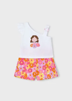 Completo shorts stampato bambina^Mayoral Best