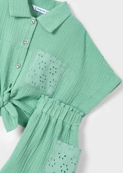 Completo shorts traforato e blusa bambina^Mayoral Cheap
