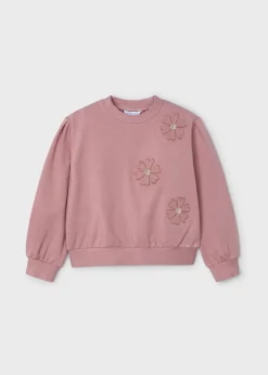 Felpa applicazioni fiori bambina^Mayoral Fashion