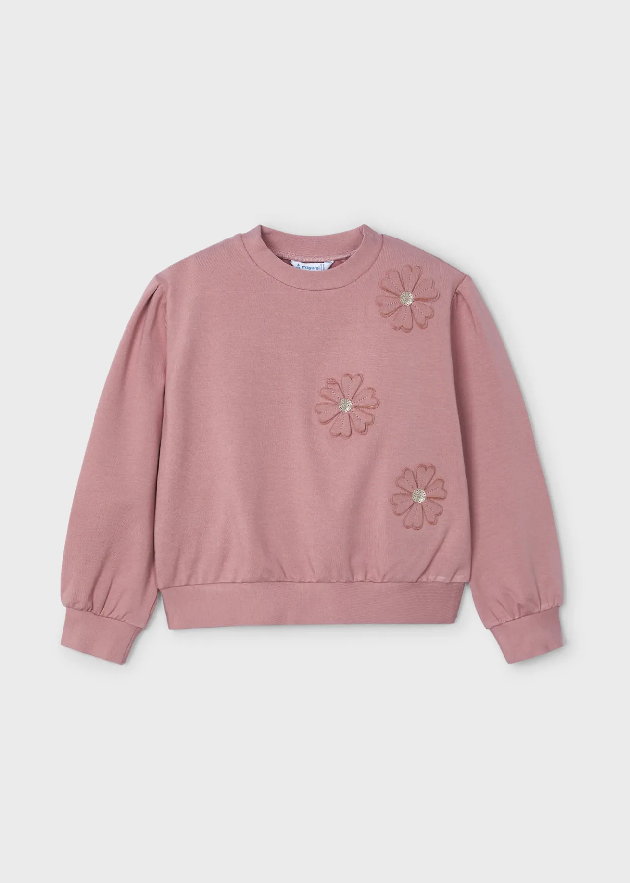 Felpa applicazioni fiori bambina^Mayoral Fashion