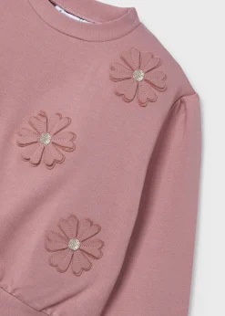 Felpa applicazioni fiori bambina^Mayoral Fashion
