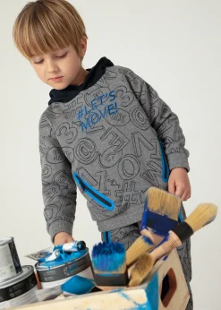 Felpa stampato cappuccio contrasto bambino^Mayoral Fashion