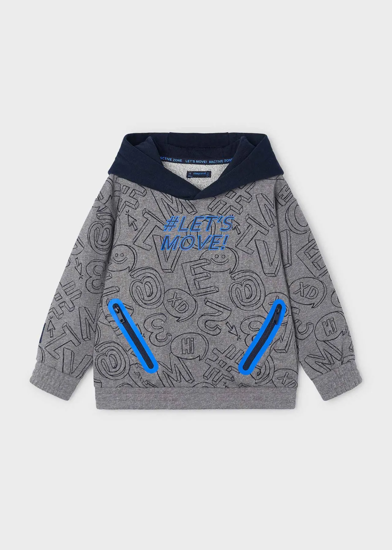 Felpa stampato cappuccio contrasto bambino^Mayoral Fashion