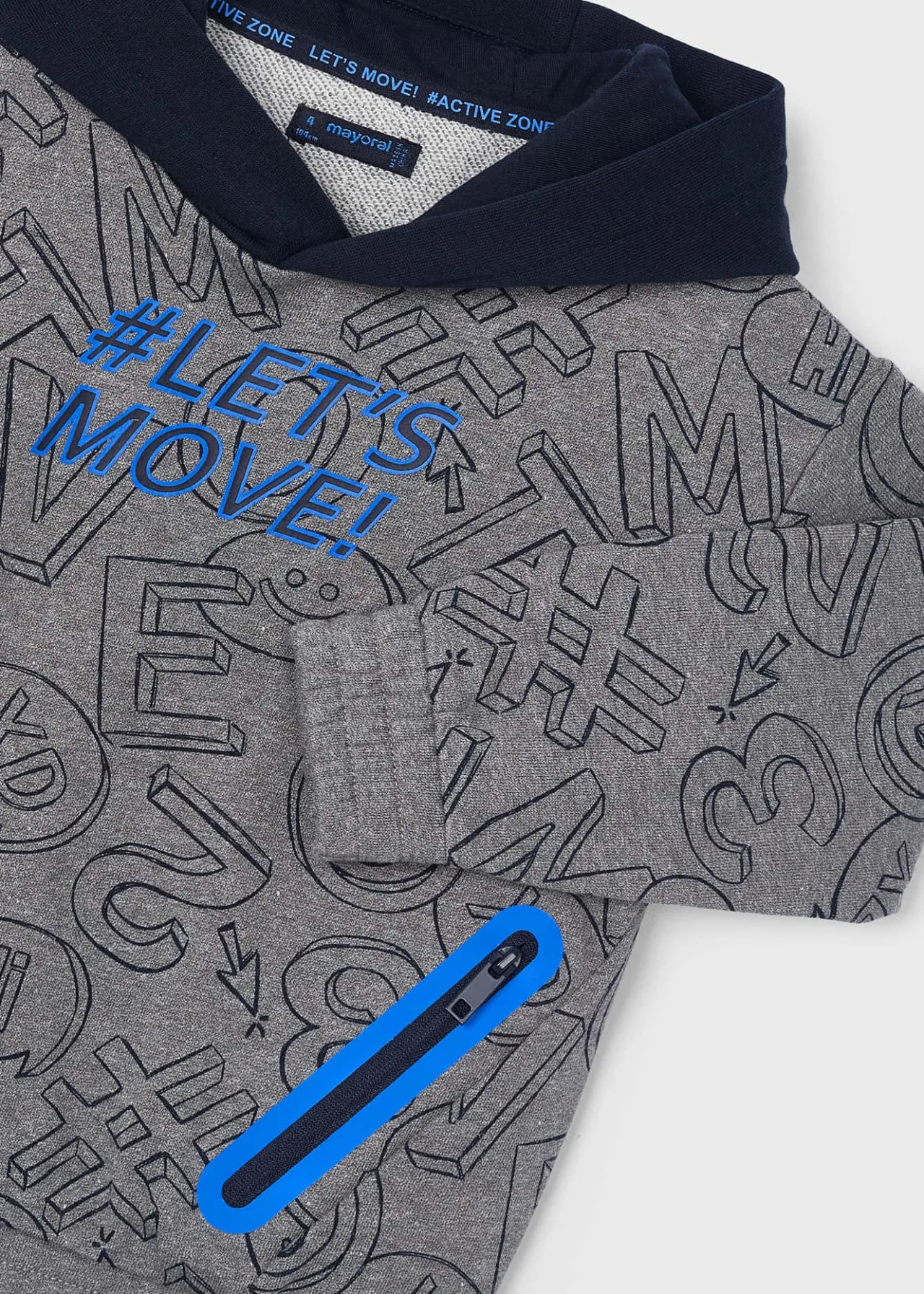 Felpa stampato cappuccio contrasto bambino^Mayoral Fashion