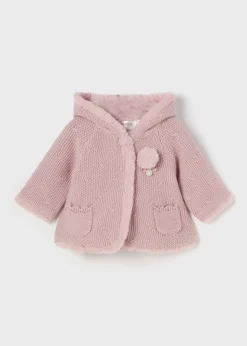 Giacca in maglia con pellicciotto neonata^Mayoral Cheap