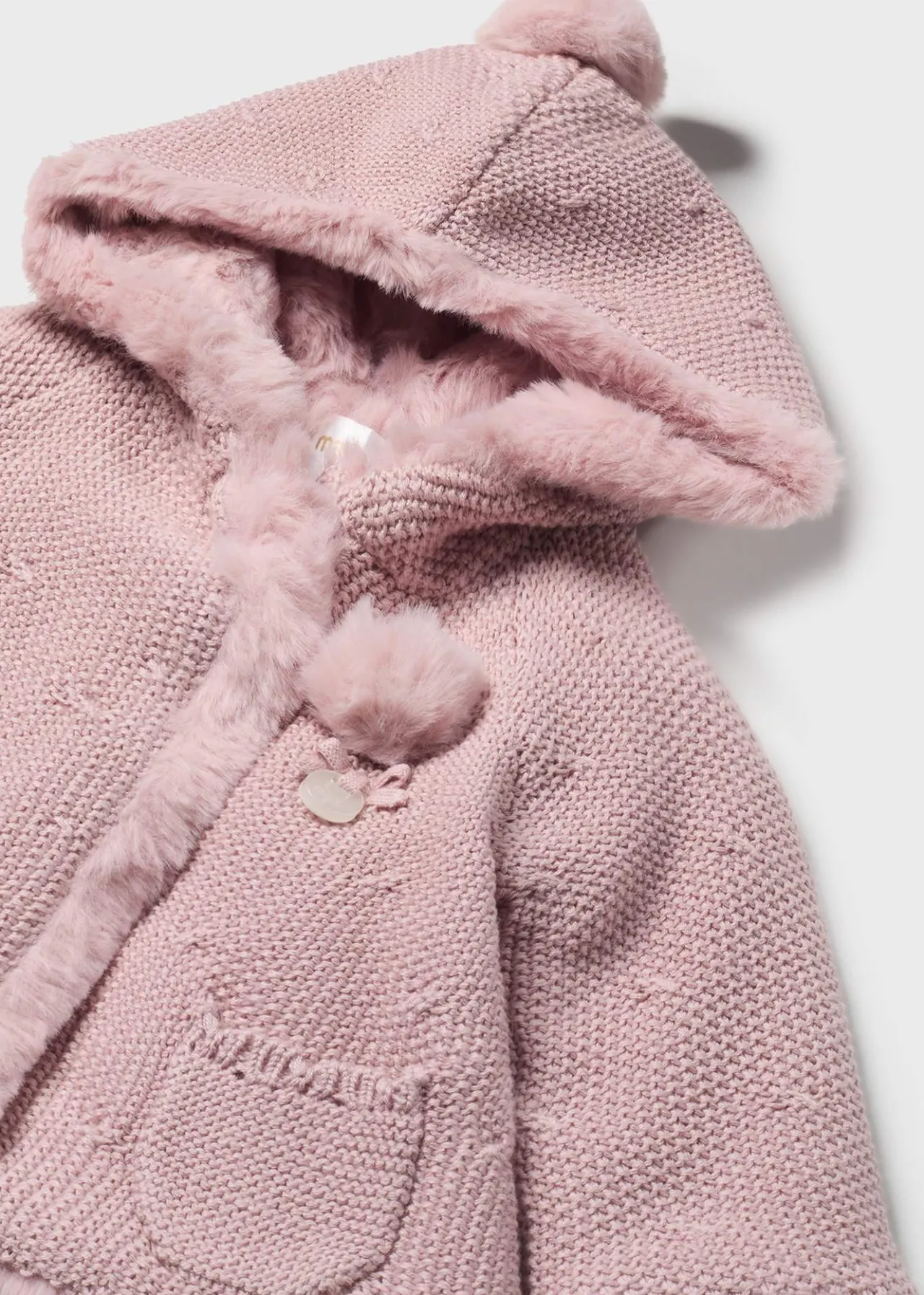Giacca in maglia con pellicciotto neonata^Mayoral Cheap