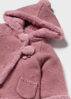 Giacca in maglia con pellicciotto neonata^Mayoral Online