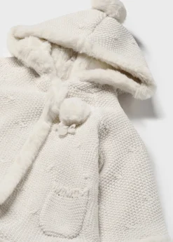 Giacca in maglia con pellicciotto neonata^Mayoral Cheap