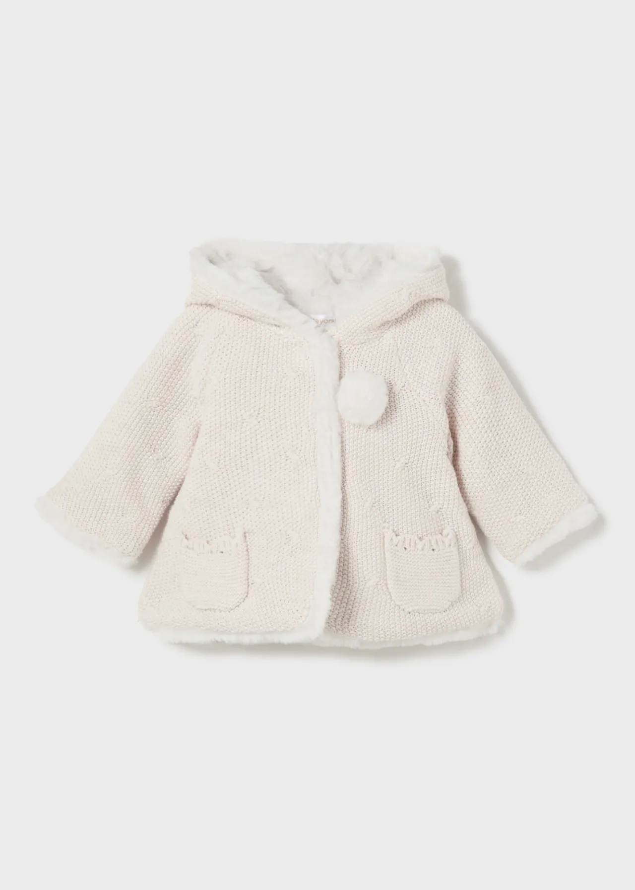 Giacca in maglia con pellicciotto neonata^Mayoral Cheap
