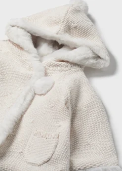 Giacca in maglia con pellicciotto neonata^Mayoral Cheap